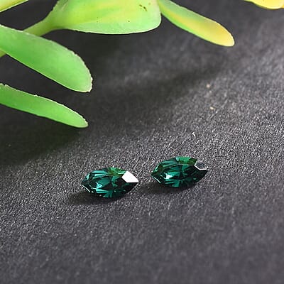 Emerald Crystal by Swarovski Set of 2 (Mrq 5x2.5 mm) 0.17 ctw Loose Gemstone