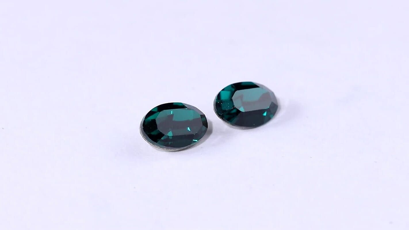 Emerald Crystal by Swarovski Set of 2 (Ovl 6x4 mm) 0.79 ctw Loose Gemstone