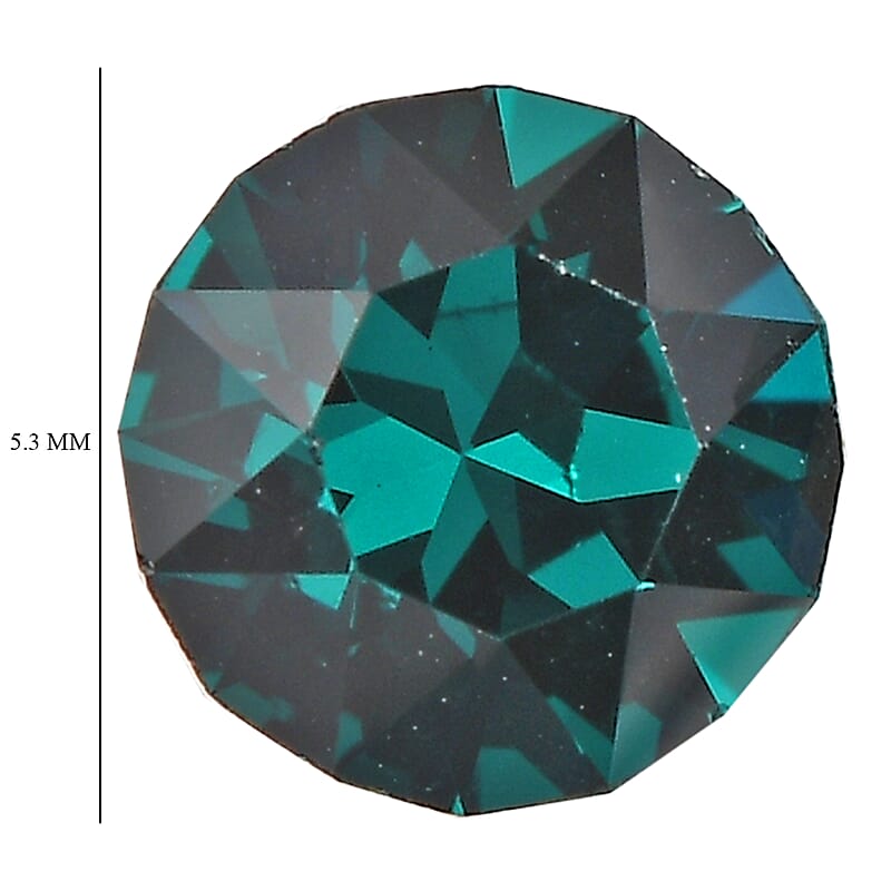 Emerald Crystal by Swarovski Set of 2 (Rnd 5.3 mm) 0.85 ctw Loose Gemstone