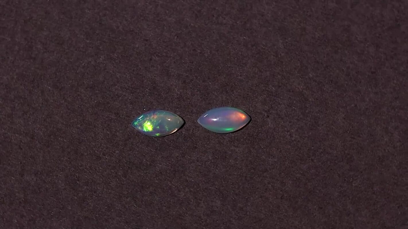 Ethiopian Welo Opal Set of 2 (Mrq 6x3 mm) 0.27 ctw Loose Gemstone