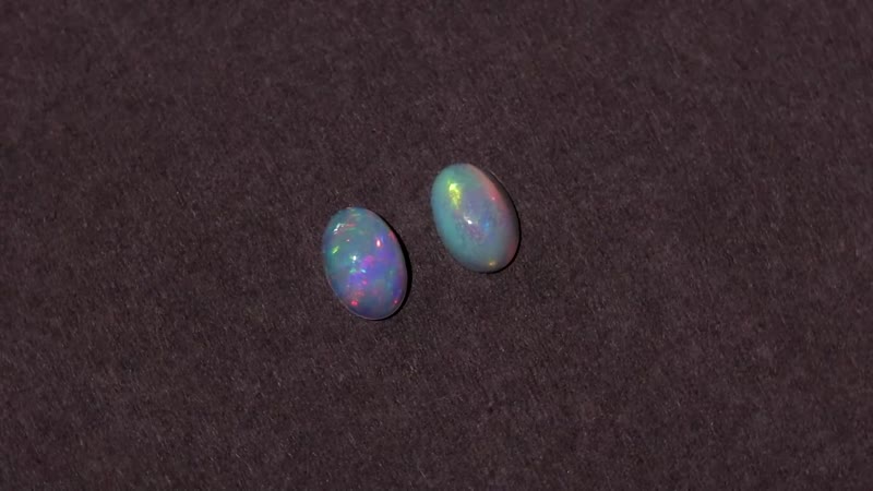 Ethiopian Welo Opal Set of 2 (Ovl 6x4 mm) 0.48 ctw Loose Gemstone