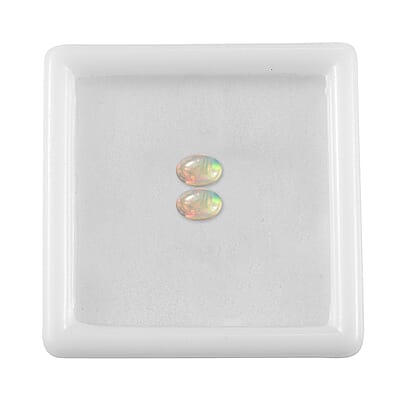 Ethiopian Welo Opal Set of 2 (Ovl 6x4 mm) 0.48 ctw Loose Gemstone