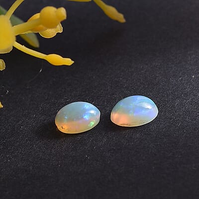 Ethiopian Welo Opal Set of 2 (Ovl 6x4 mm) 0.68 ctw Loose Gemstone