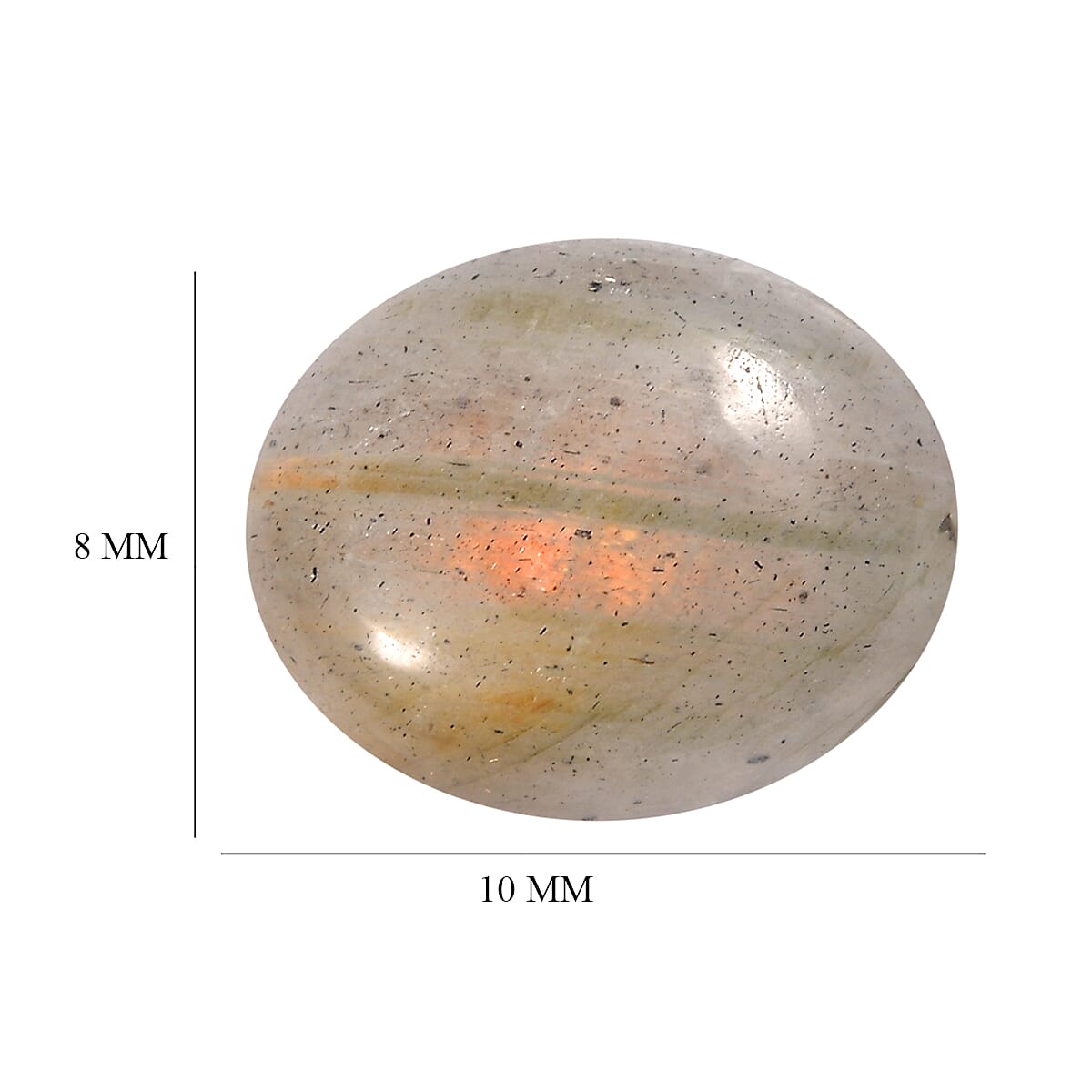 Madagascar Fire Labradorite (Ovl 10x8 mm) 2.60 ctw Loose Gemstone