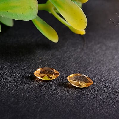 Fire Opal Set of 2 (Mrq 5x2.5 mm) 0.13 ctw Loose Gemstone