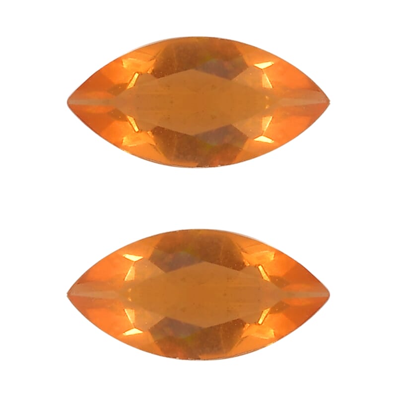 AA Fire Opal Set of 2 (Mrq 5x2.5 mm) 0.12 ctw Loose Gemstone