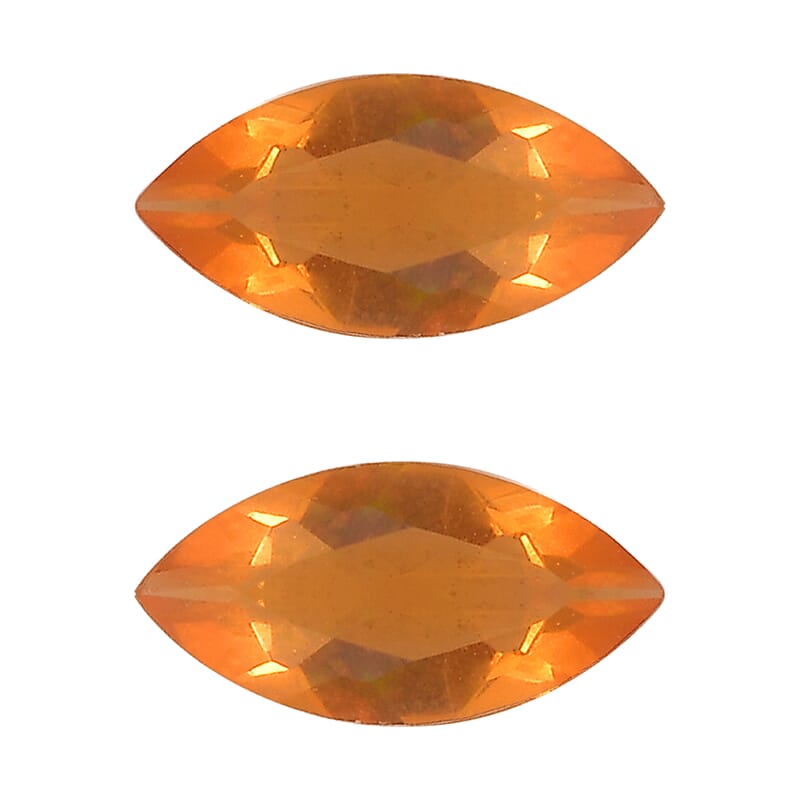 AA Fire Opal Set of 2 (Mrq 5x2.5 mm) 0.12 ctw Loose Gemstone