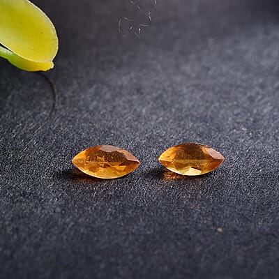 AA Fire Opal Set of 2 (Mrq 5x2.5 mm) 0.12 ctw Loose Gemstone