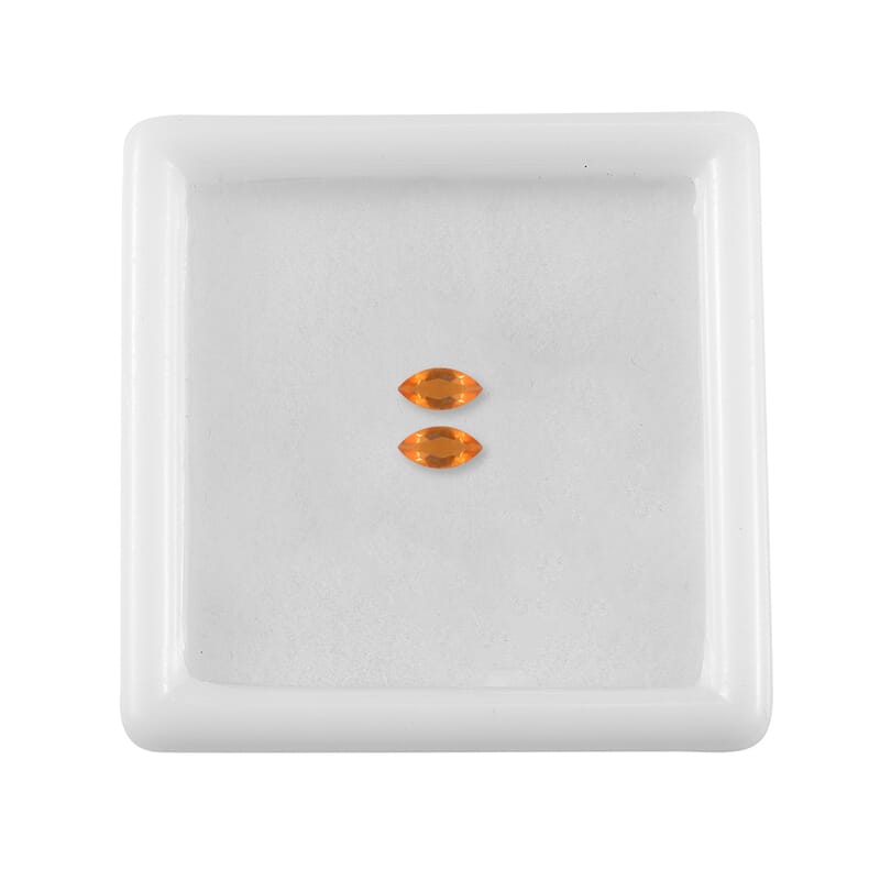 AA Fire Opal Set of 2 (Mrq 5x2.5 mm) 0.12 ctw Loose Gemstone