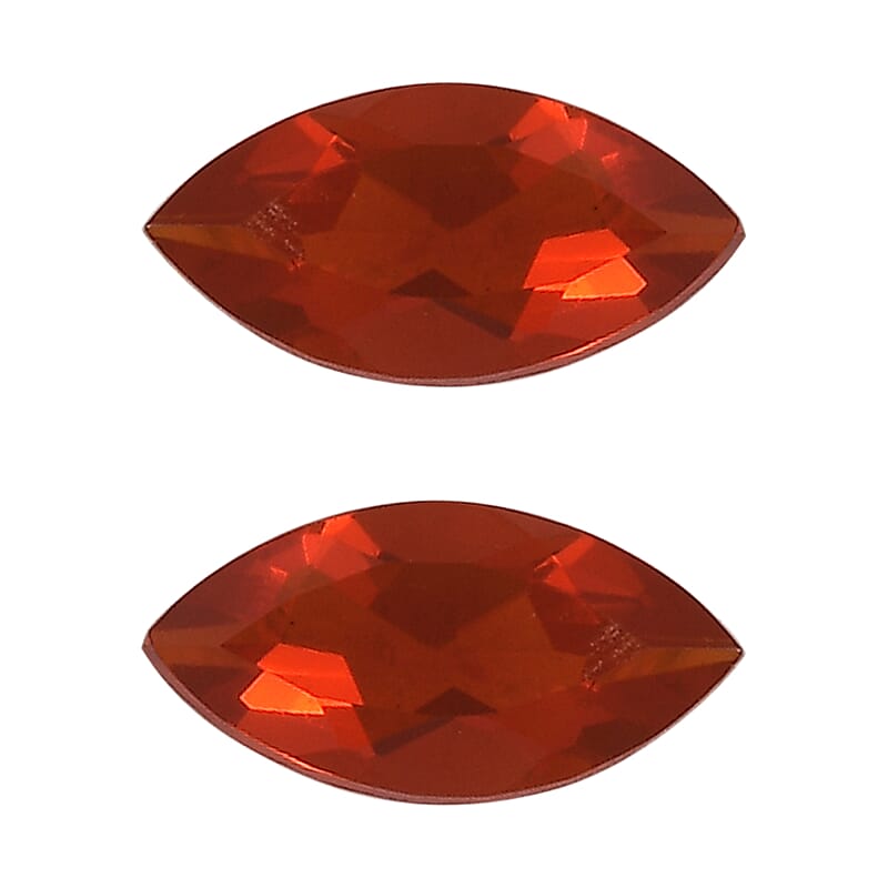 AAA Fire Opal Set of 2 (Mrq 5x2.5 mm) 0.15 ctw Loose Gemstone