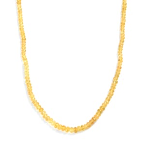 Premium Brazilian Heliodor 70.00 ctw Beaded Necklace in 18K Vermeil Yellow Gold Over Sterling Silver 18-20 Inches