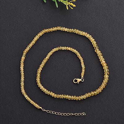 Premium Brazilian Heliodor 70.00 ctw Beaded Necklace in 18K Vermeil Yellow Gold Over Sterling Silver 18-20 Inches