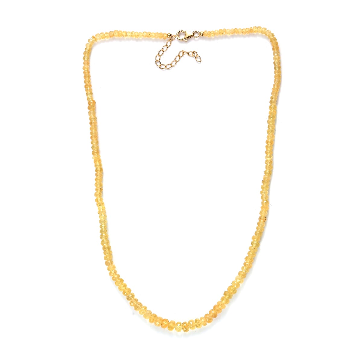 Premium Brazilian Heliodor 70.00 ctw Beaded Necklace in 18K Vermeil Yellow Gold Over Sterling Silver 18-20 Inches image number 2