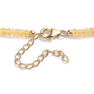 Premium Brazilian Heliodor 70.00 ctw Beaded Necklace in 18K Vermeil Yellow Gold Over Sterling Silver 18-20 Inches