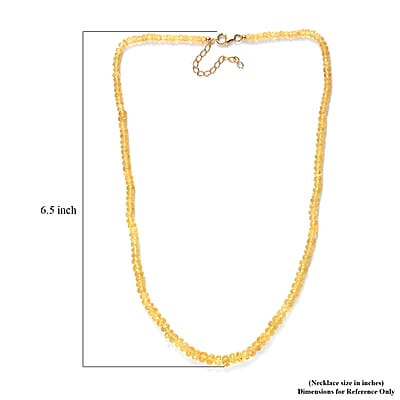 Premium Brazilian Heliodor 70.00 ctw Beaded Necklace in 18K Vermeil Yellow Gold Over Sterling Silver 18-20 Inches