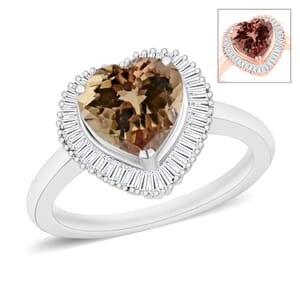 Luxoro Premium Turkizite and G-H I2 Diamond 2.40 ctw Ring in 14K White Gold (Size 10.0)