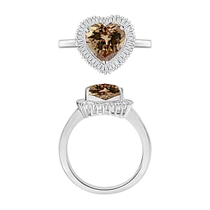Luxoro Premium Turkizite and G-H I2 Diamond 2.40 ctw Ring in 14K White Gold (Size 10.0) (Del. in 10-12 Days)