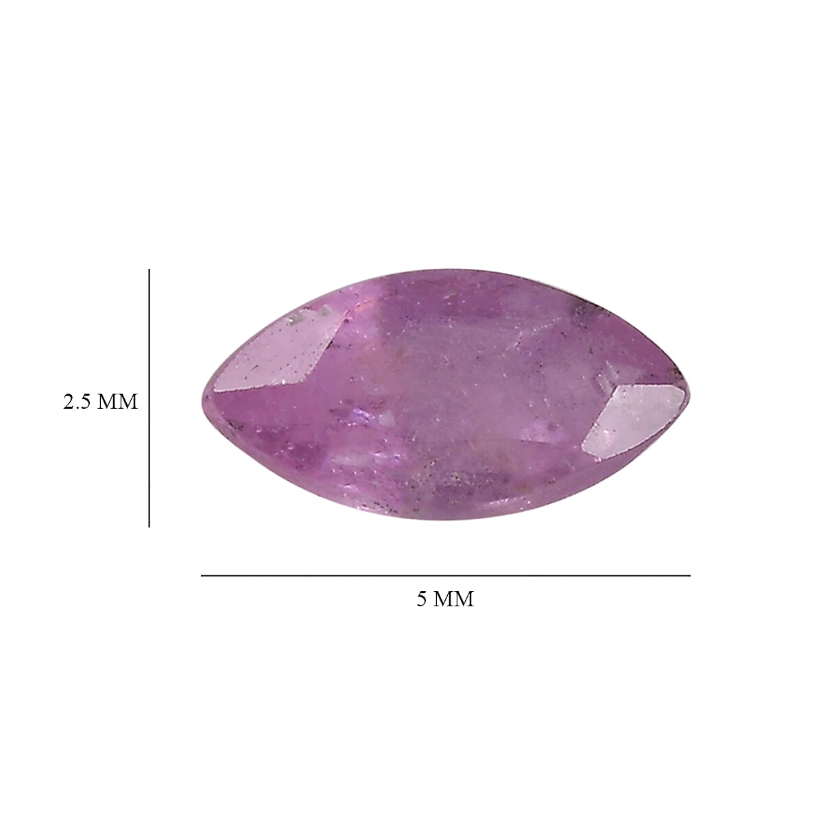 Ilakaka Hot Pink Sapphire (FF) (Mrq 5x2.5 mm) 0.20 ctw Loose Gemstone