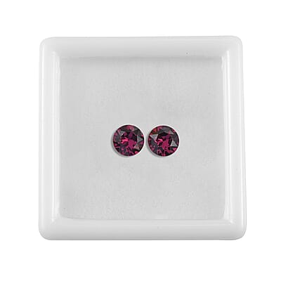 Foilback Amethyst Crystal by Swarovski Set of 2 (Rnd 5.3 mm) 0.81 ctw Loose Gemstone