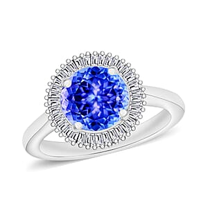 Luxoro Premium Tanzanite and G-H I2 Diamond 2.50 ctw Ring in 14K White Gold (Size 10.0)