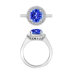 Luxoro Premium Tanzanite and G-H I2 Diamond 2.50 ctw Ring in 14K White Gold (Size 10.0) (Del. in 10-12 Days)