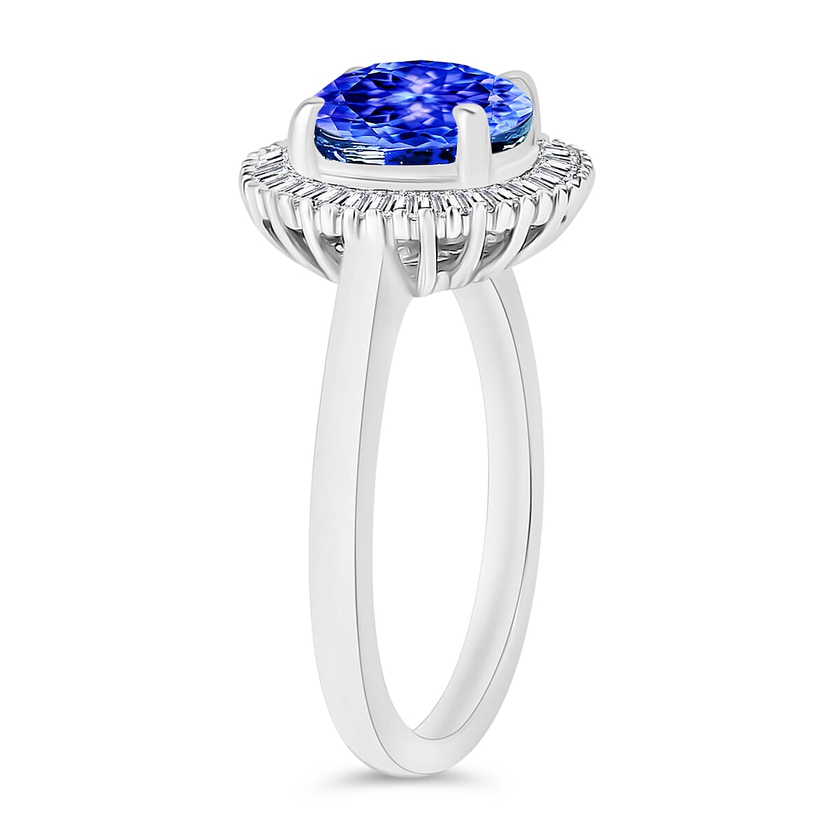 Luxoro Premium Tanzanite and G-H I2 Diamond 2.50 ctw Ring in 14K White Gold (Size 7.5) (Del. in 10-12 Days) image number 2