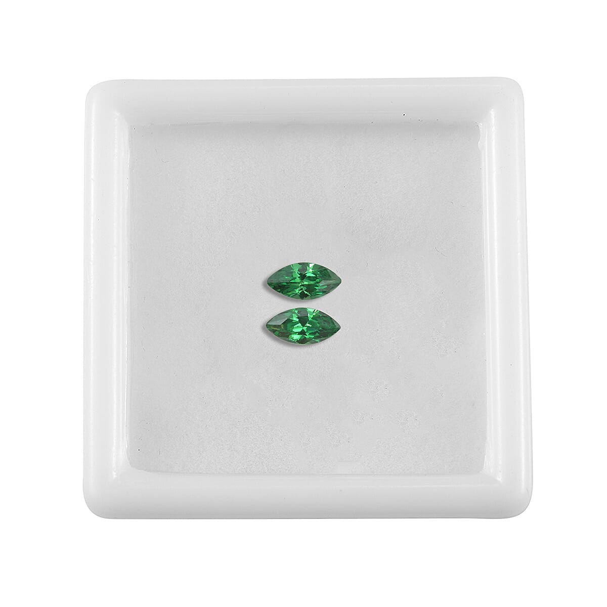 Simulated Green Diamond Set of 2 (Mrq 6x3 mm) 0.68 ctw Loose Gemstone