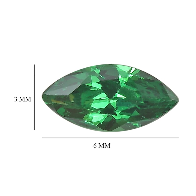 Simulated Green Diamond Set of 2 (Mrq 6x3 mm) 0.68 ctw Loose Gemstone