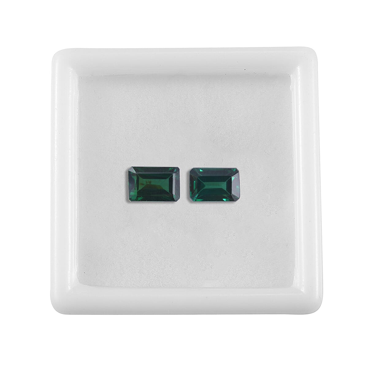 Simulated Green Diamond Set of 2 (Oct 6x4 mm) 1.95 ctw Loose Gemstone