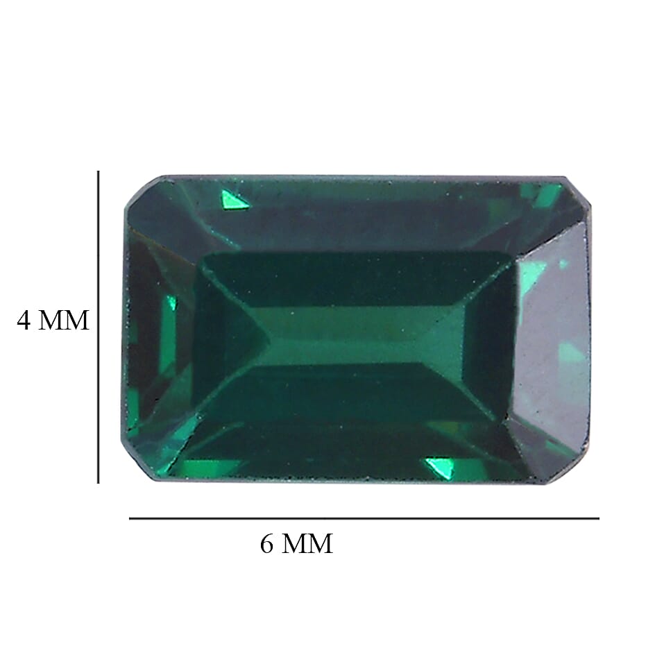 Simulated Green Diamond Set of 2 (Oct 6x4 mm) 1.95 ctw Loose Gemstone