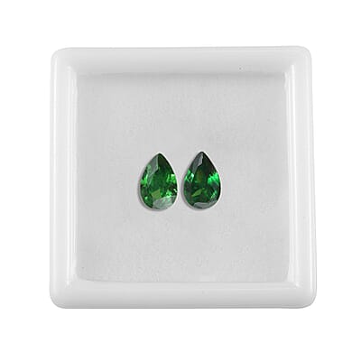 Simulated Green Diamond Set of 2 (Pear 6x4 mm) 0.47 ctw Loose Gemstone