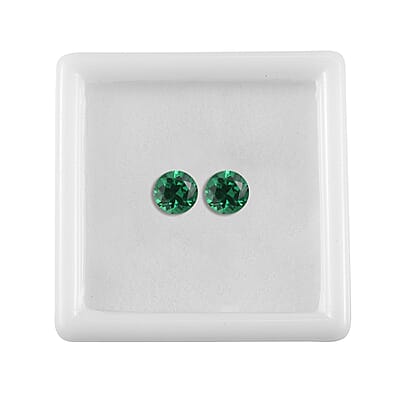 Simulated Green Diamond Set of 2 (Rnd 5 mm) 1.96 ctw Loose Gemstone