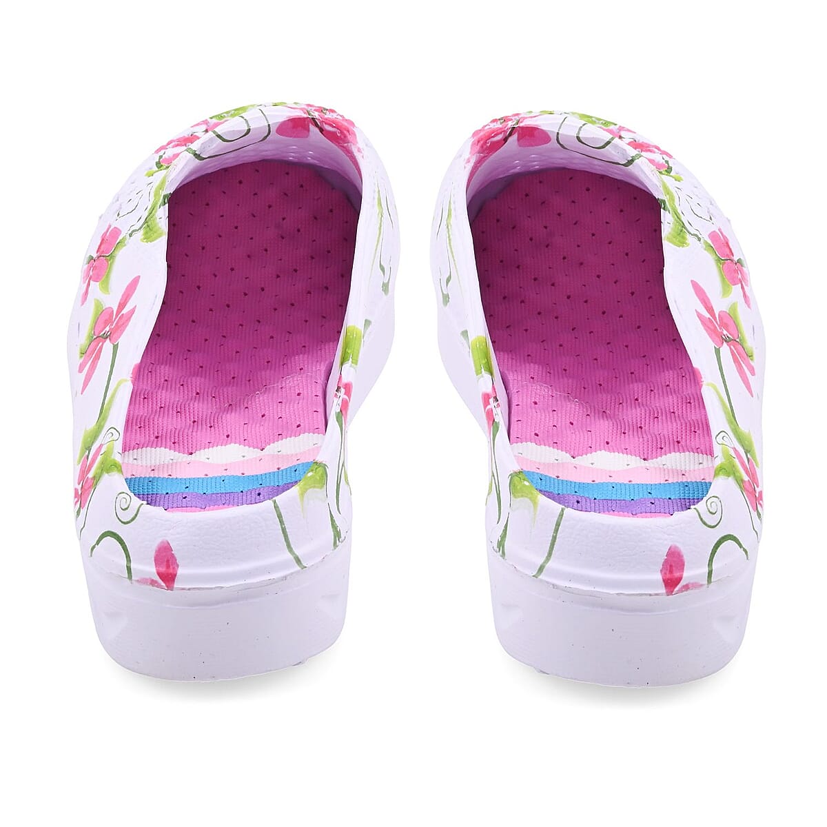 Pink and White Floral Eva Clog (Size 6) image number 3