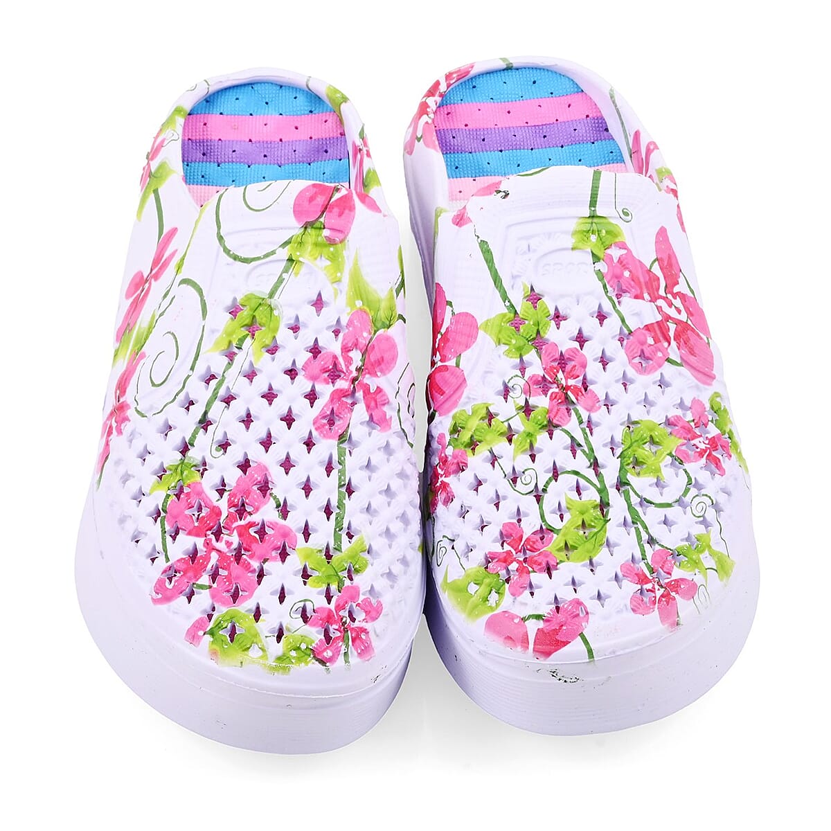 Pink and White Floral Eva Clog (Size 8) image number 2