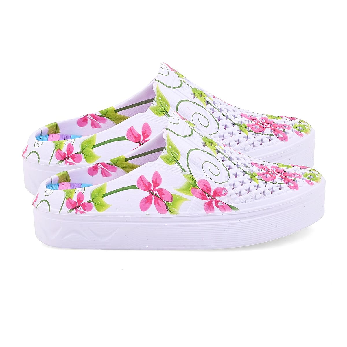 Pink and White Floral Eva Clog (Size 10) image number 1