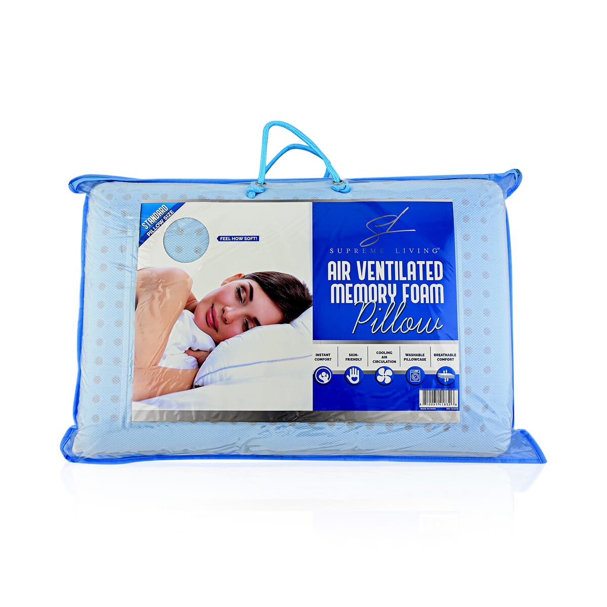 Supreme Living Blue Air Ventilated Memory Foam Cooling Pillow - Standard  image number 0