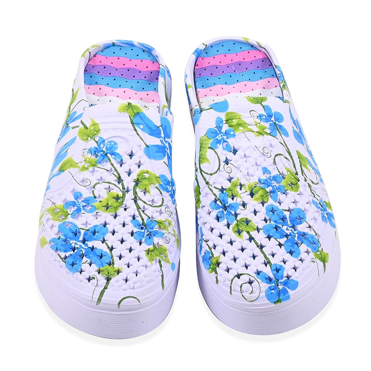 Blue and White Floral Eva Clog (Size 7) image number 2