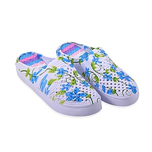 Blue and White Floral Eva Clog (Size 8)