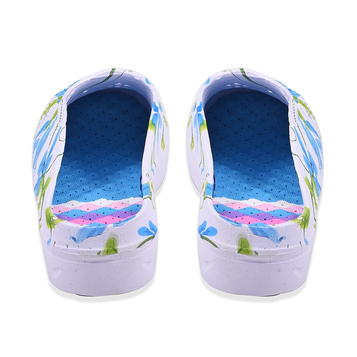 Blue and White Floral Eva Clog (Size 11) image number 3