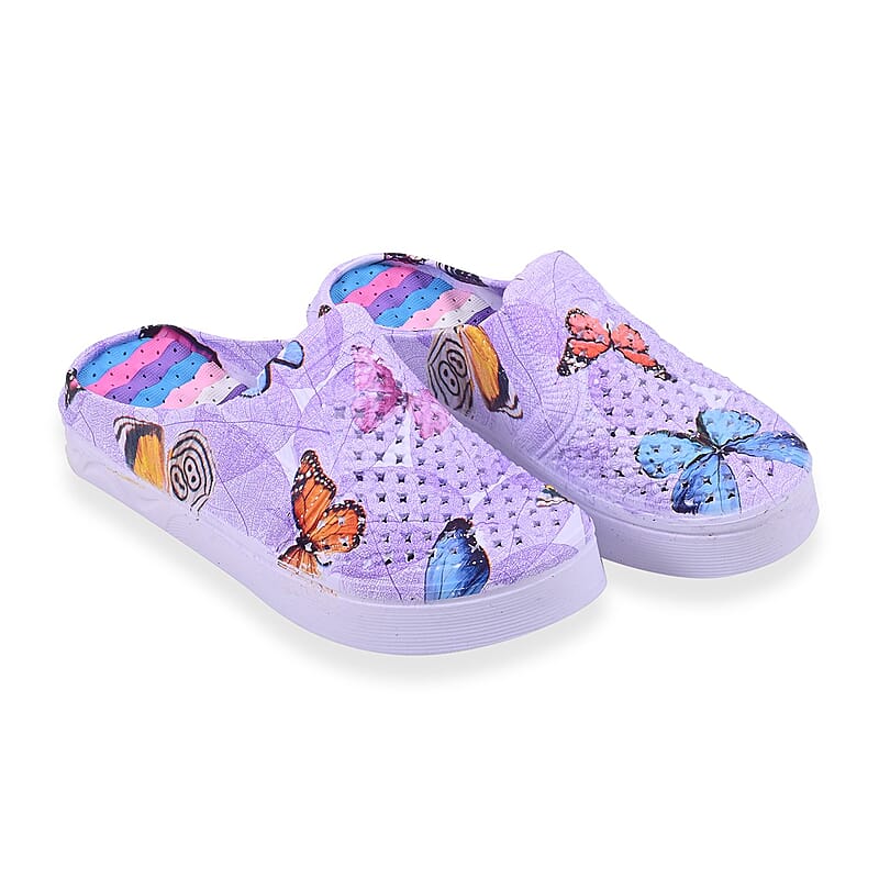 Purple Butterfly Eva Clog (Size 10)