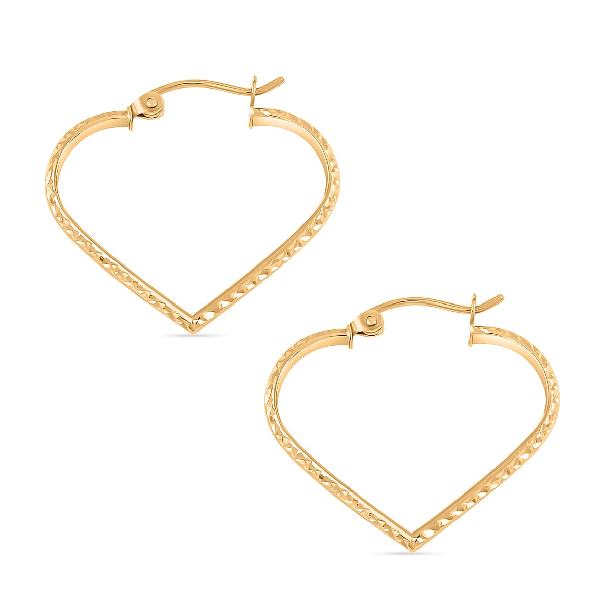 14K Yellow Gold Heart Earrings 1 Grams
