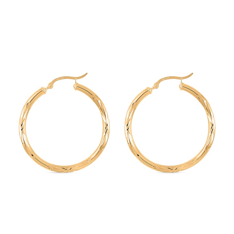 14K Yellow Gold Hoop Earrings 2.60 Grams