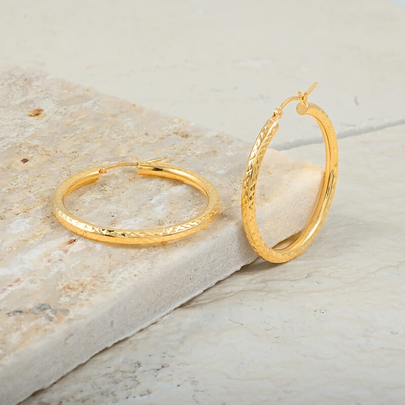 14K Yellow Gold Hoop Earrings 2.50 Grams