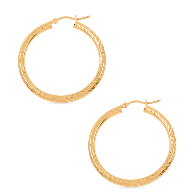 14K Yellow Gold Hoop Earrings 2.50 Grams