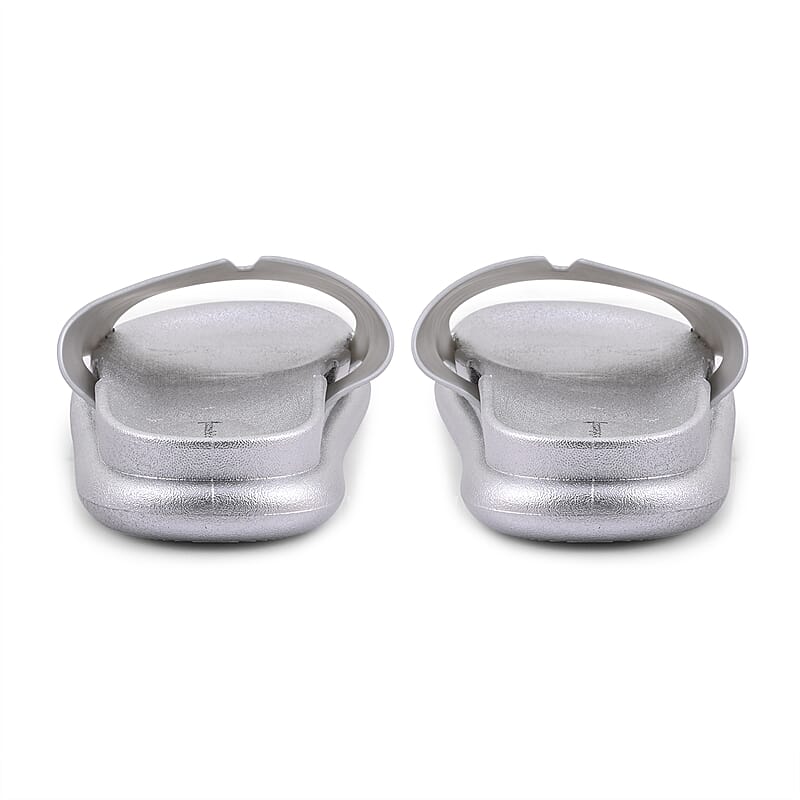 SOLE SELECTIONS Silver EVA Faux Embossed PU Slide - L