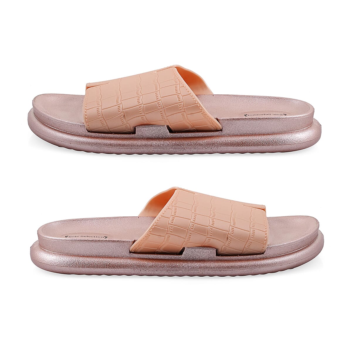 SOLE SELECTIONS Light Rose EVA Faux Embossed PU Slide - M image number 1