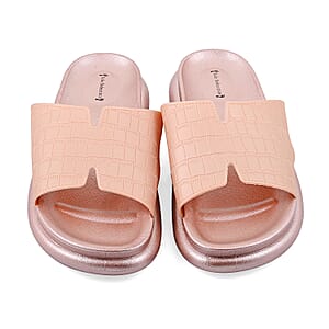 SOLE SELECTIONS Light Rose EVA Faux Embossed PU Slide - XL