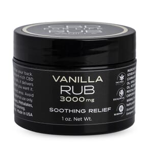 Pre Black Friday Deal CBD For Life 3000mg CBD Vanilla Rub (1oz) with Free CBD For Life Bamboo Bath Bomb - 35 mg CBD
