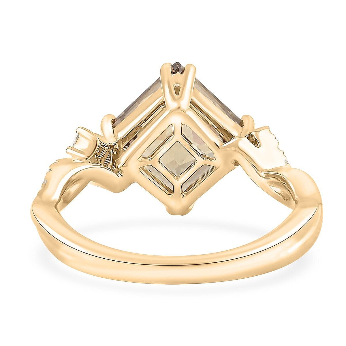 Luxoro 10K Yellow Gold AAA Princess Cut Turkizite, Diamond (G-H, I2) (0.18 cts) Ring (Size 5.5) 3.35 ctw image number 4