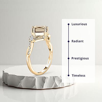 Certified & Appraised Luxoro AAA Princess Cut Turkizite and G-H I2 Diamond 3.35 ctw Ring in 10K Yellow Gold (Size 8.0)